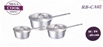 SAUCE PAN SET W/LIDS ALUMINUM, 3/SET