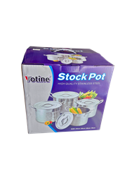 STOCKPOT SET, 4PC STAINLESS (8-12-16-20QT)