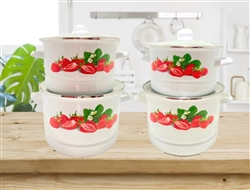 4PC STEAMER POT SET FRUIT DESIGN