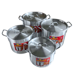 ALUM POT 4PC SET (8-12-16-20qt)--NO STEAMER