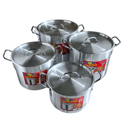 ALUM POT 4PC SET (8-12-16-20qt)--NO STEAMER