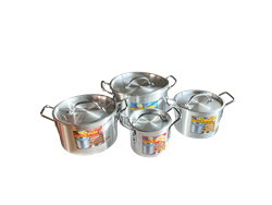 ALUM POT 4PC SET--(2, 3.5, 5, 8qts) (01090)