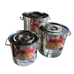 3PC STAINLESS STEAMER POT--(22QT/33QT/50QT)