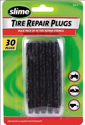 BIKE TIRE REPAIR PLUGS BLACK, 30 PACK--SLIME
