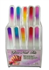 GLASS NAIL FILE W/ WHITE SLEEVE, (DISPLAY OF 60)