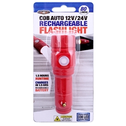 FLASHLIGHT COB, RECHARGEABLE AUTO 12V/24/