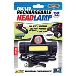 HEADLAMP RECHARGEABLE, COB/LED (150 LUMENS)