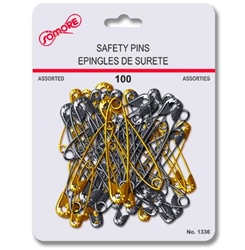 SAFETY PINS ASST. (10O/CD)-asst sizes and colors
