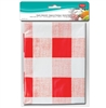 TABLECLOTH, PLASTIC, RED/WHITE CHECKERED
