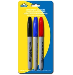 MARKER 3pc PERMANENT-- RED, BLUE, & BLACK