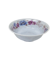 BOWL MELAMINE 7", PURPLE FLOWER