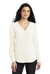 Port Authority Ladies Long Sleeve Button-Front Blouse