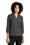 Mercer+Mettle Women's Stretch Crepe 3/4-Sleeve Blouse