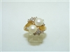 Beautiful 14k Yellow Gold Diamond Pearl Ring