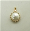 14k Mabe Pearl diamond pendant