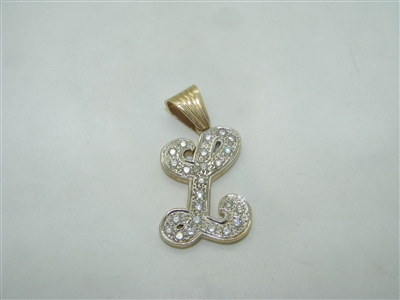 "L" initial diamond pendant