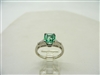 vintage platinum Colombian emerald engagement (May birthstone)