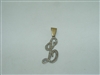 initial "L" 14k Yellow and White gold Pendant