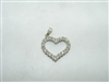 14k white gold diamond open heart pendant