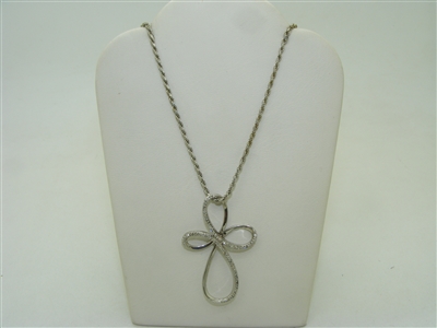 Sterling silver diamond cross necklace