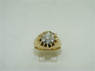 Vintage 7 diamond yellow gold ring