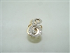 Two tone "E" initial diamond ring and pin