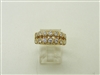 14K Yellow Gold Two Row Women's Diamond Ring