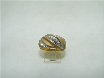 14k yellow and white gold diamond ring
