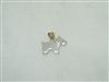 18k yellow and white gold cubic zircon dog pendant