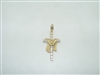 14k Yellow And White Gold Cross Pendant
