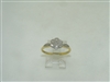 Vintage 18k yellow gold and platinum flower ring