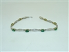 14K 2 Tone Yellow & White Gold Emerald Bracelet