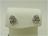 14K White Gold Knot Diamond Earrings