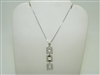 14k white gold diamond square necklace