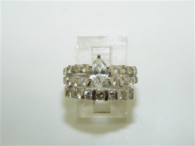 14k White Gold Duo Diamond Bridal Ring