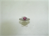14k white gold diamond and ruby ring