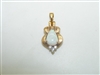14k Yellow Gold Opal Diamond Pendant