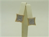 10k Yellow Gold Unisex Diamond Square Earrings