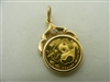 24k (999) yellow gold double sided Chinese pendant