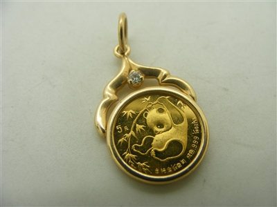 24k (999) yellow gold double sided Chinese pendant