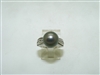 14k white gold Tahitian pearl diamond ring