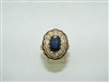 Vintage diamond & natural blue sapphire ring