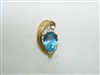 Yellow Gold Blue Topaz Diamond Pendant