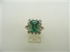 Ladies Colombian Emerald Diamond Ring 14k white gold