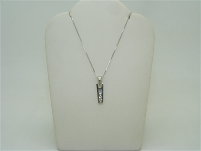 14k white gold necklace with 3 diamonds