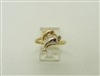 14K Two Tone Gold Dolphin Ruby Ring