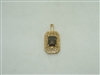 14k yellow gold smoke topaz pendant