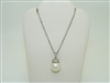 14k white gold diamond and south sea cultured pearl pendant