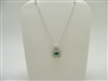 18k white gold Colombian oval emerald with diamonds