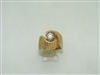 14k yellow gold deigned ring with one diamond